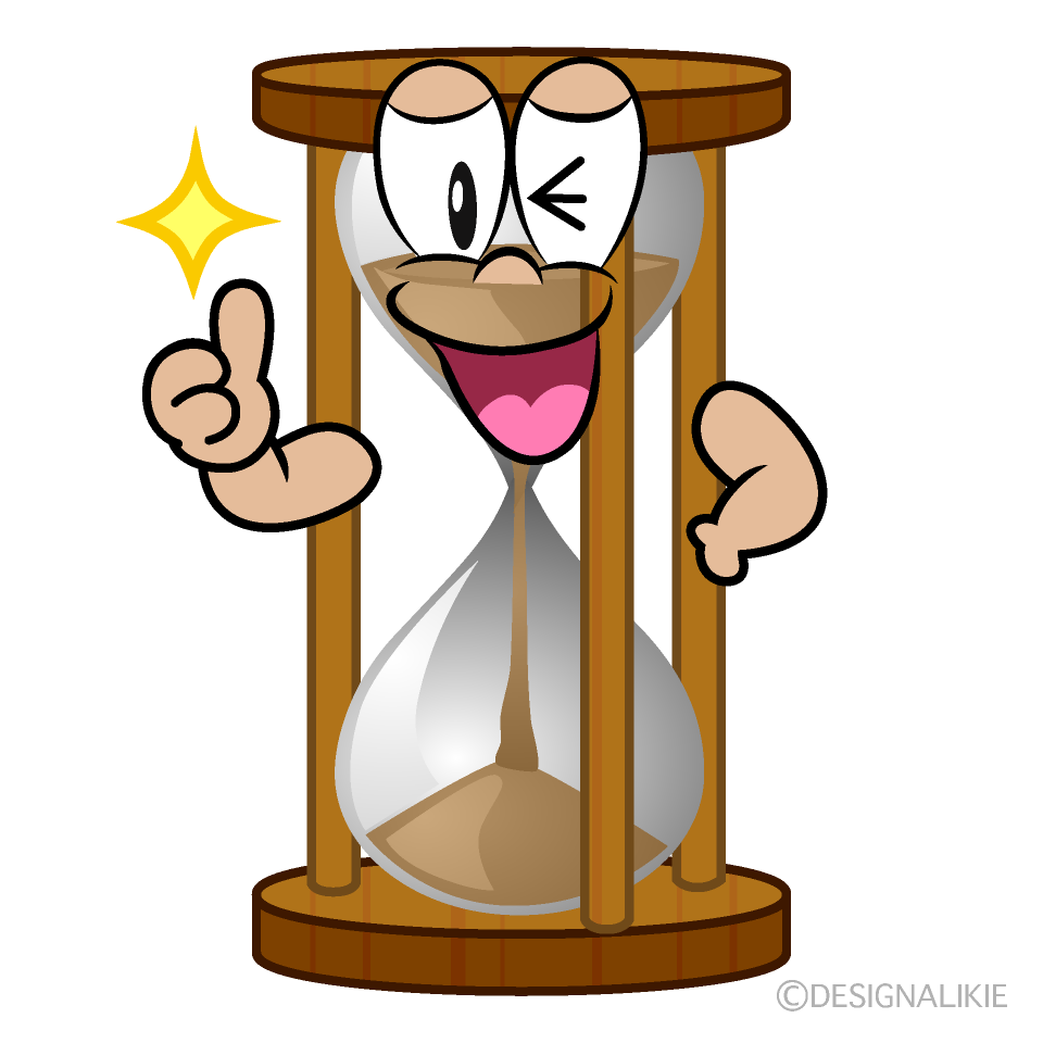 Thumbs up Hourglass Cartoon Character Image