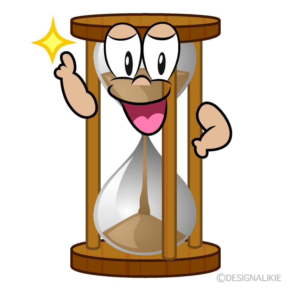 Posing Hourglass Cartoon Character Image