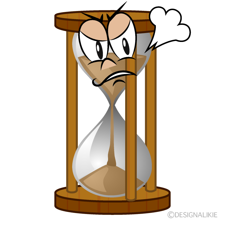 Angry Hourglass Cartoon Character Image