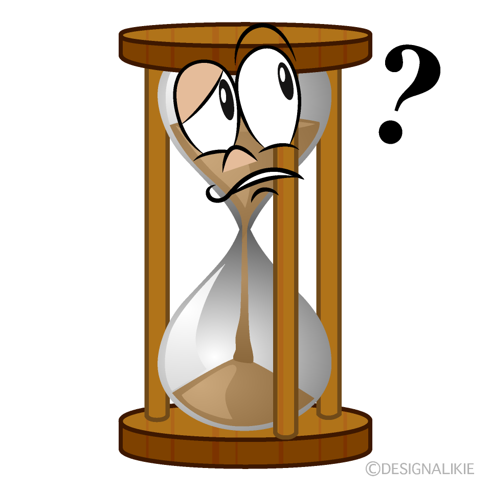 Thinking Hourglass Cartoon Character Image