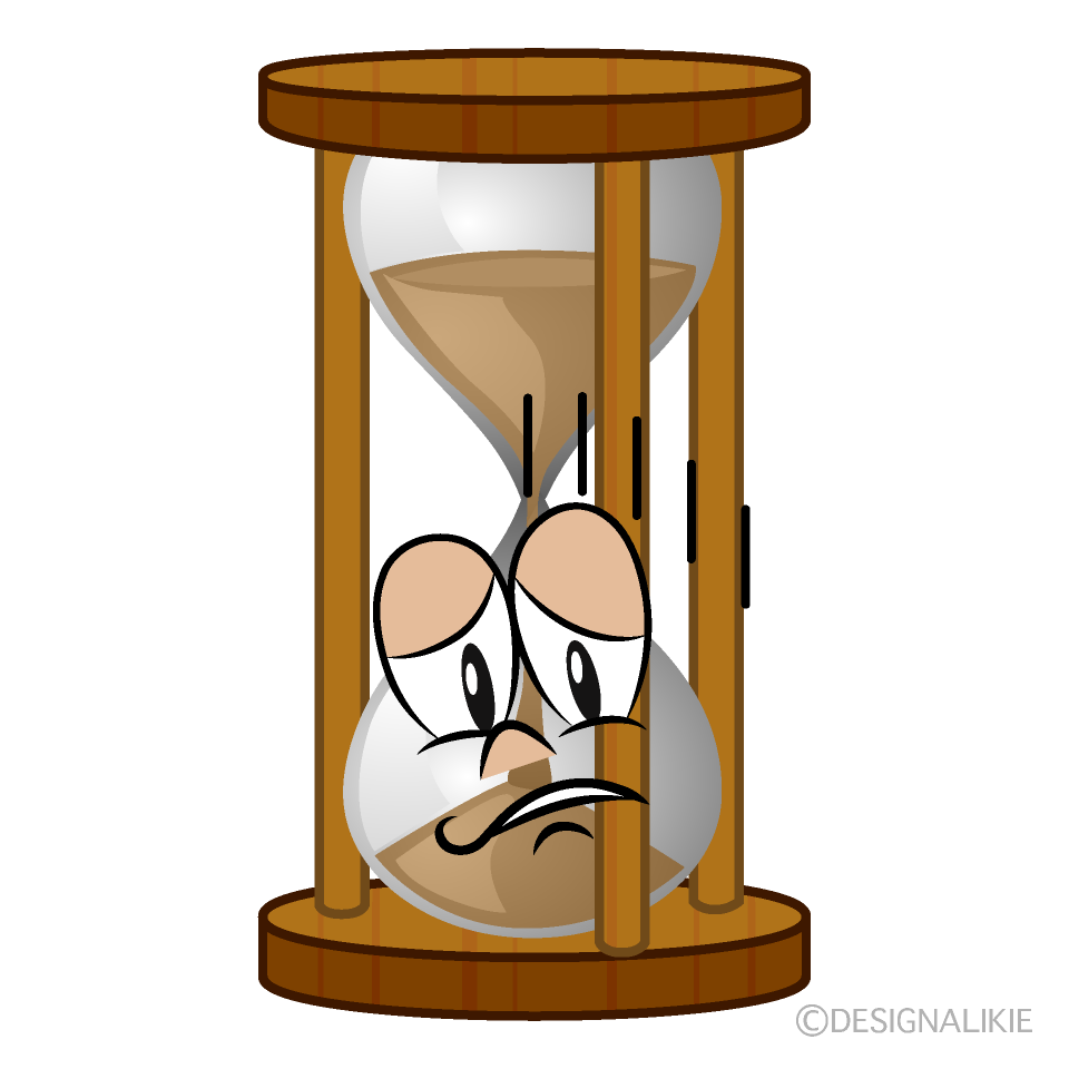 Depressed Hourglass Cartoon Character Image