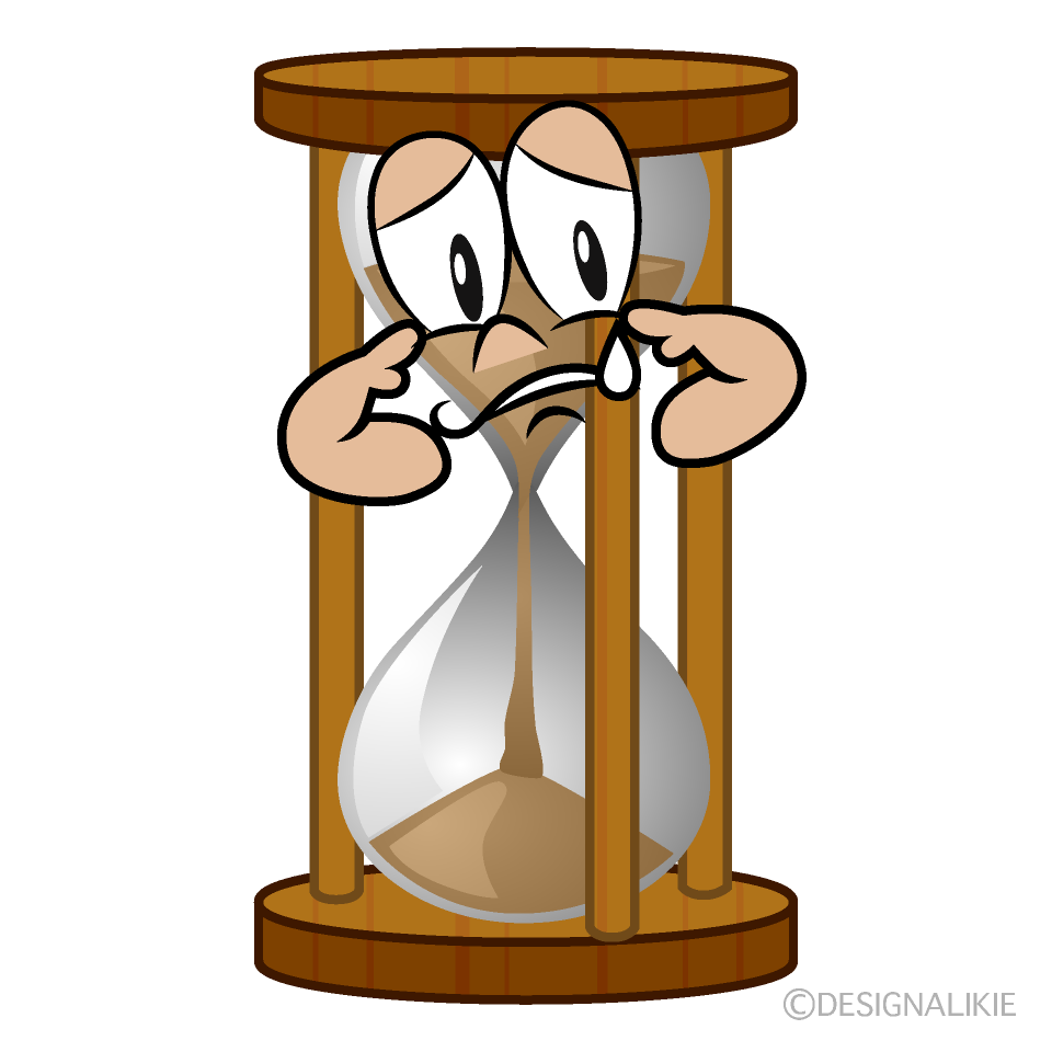 Sad Hourglass Cartoon Character Image