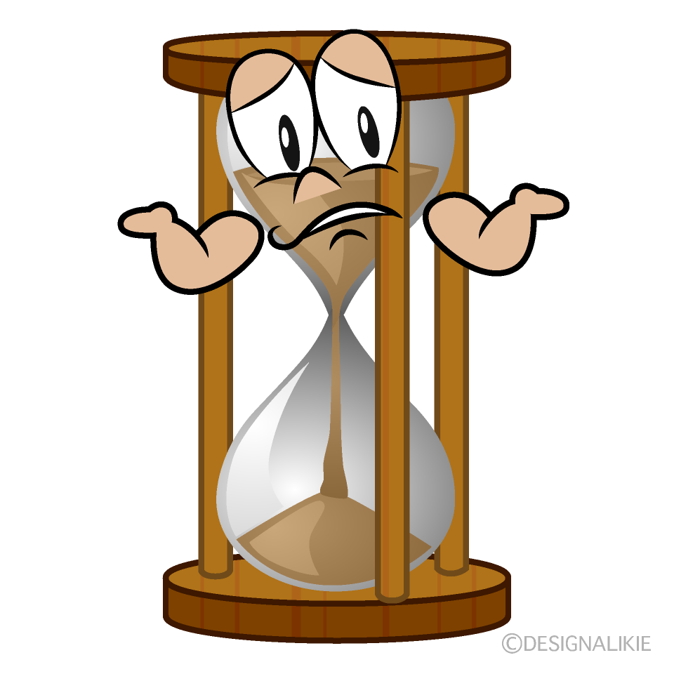 Troubled Hourglass Cartoon Character Image