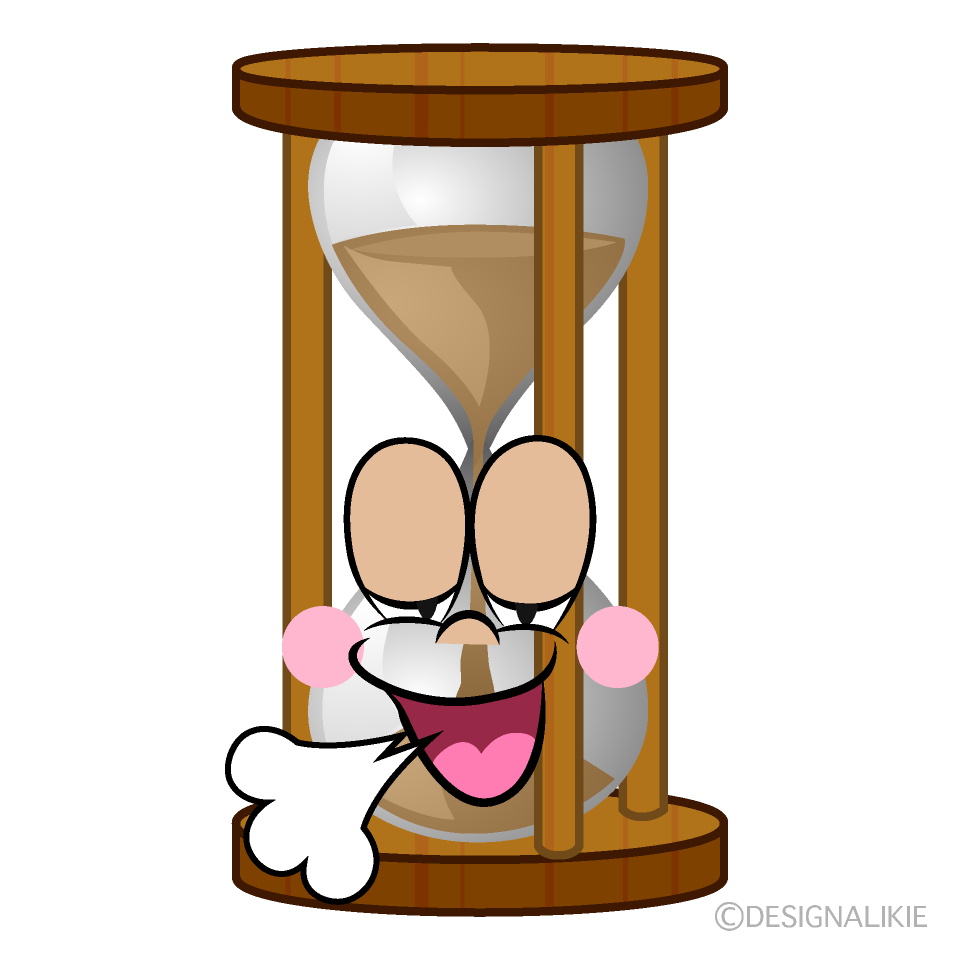 Relaxing Hourglass Cartoon Character Image