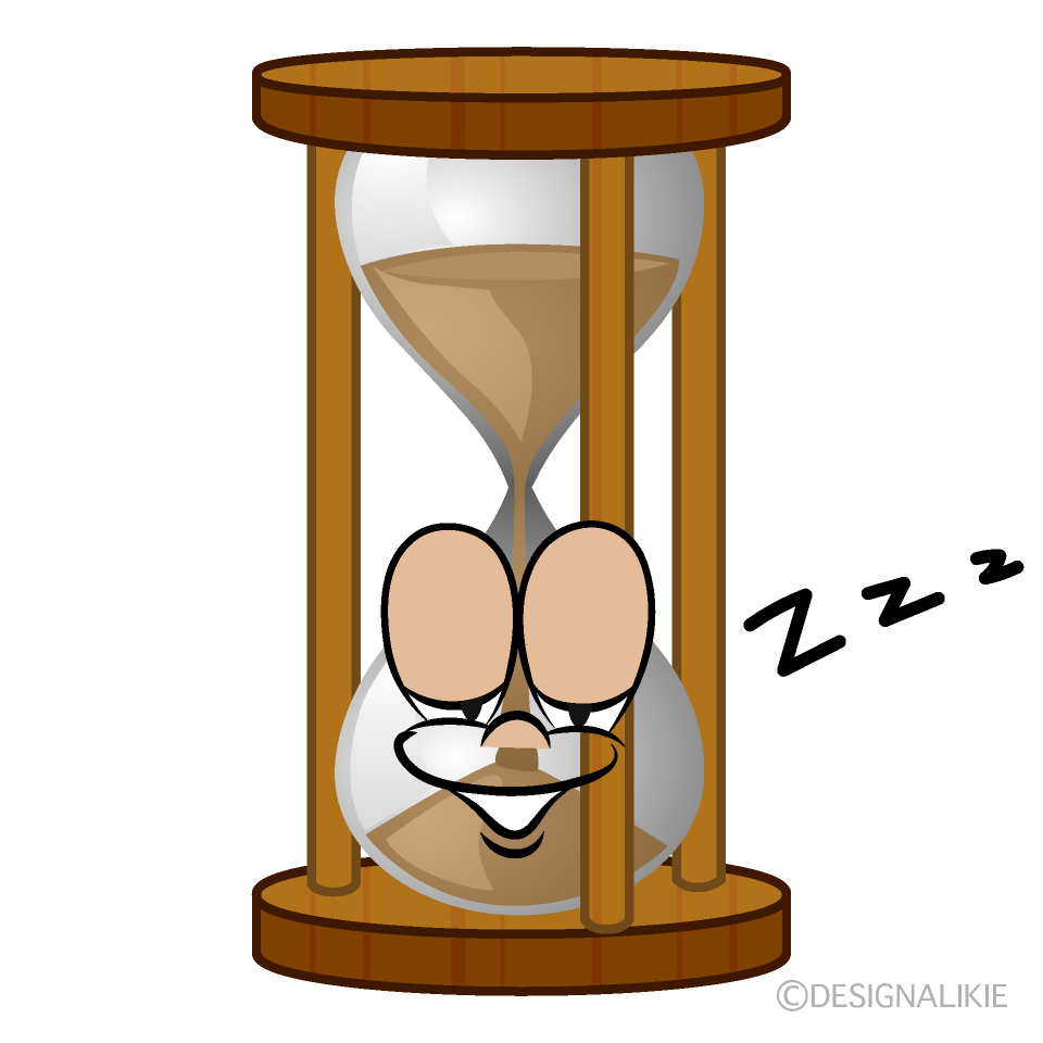 Sleeping Hourglass Cartoon Character Image