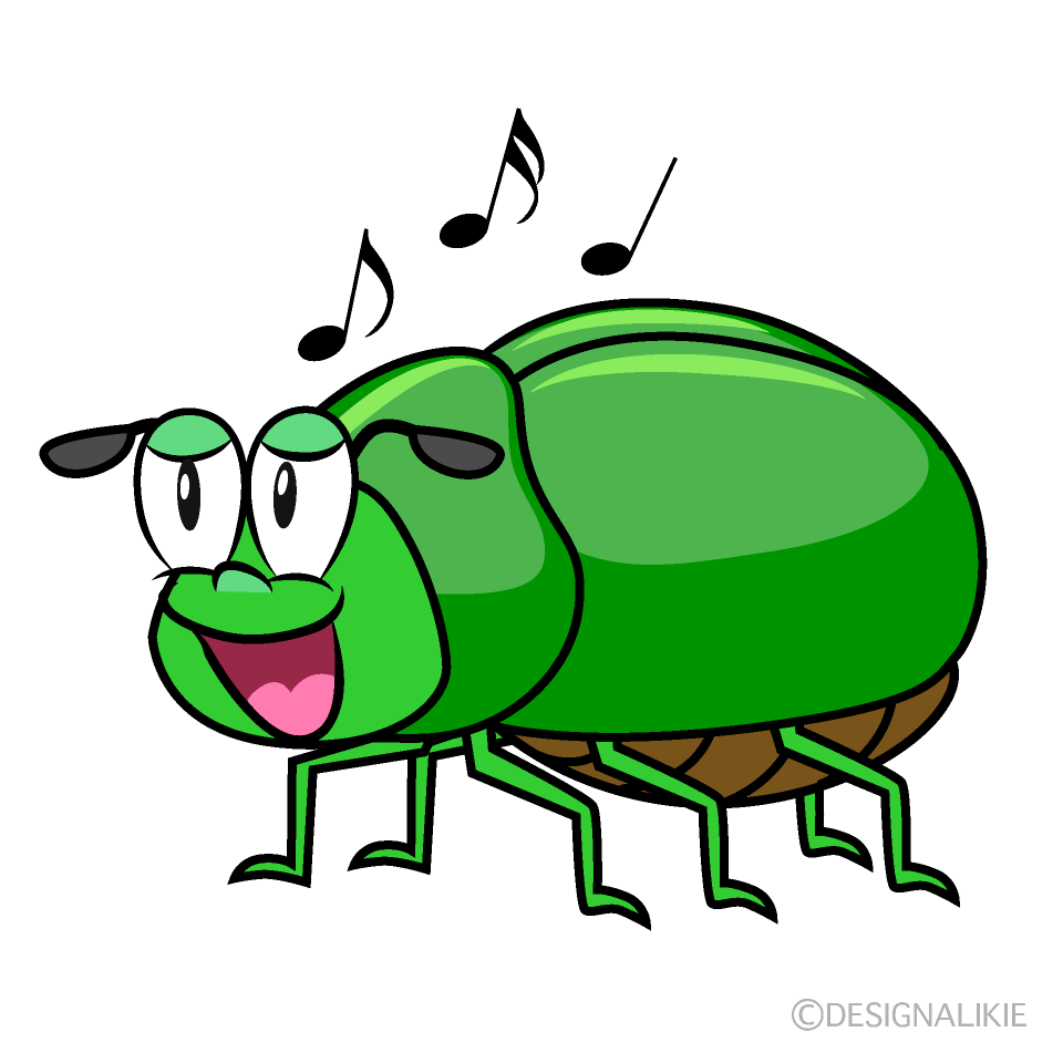 Singing Beetle Cartoon Character Image