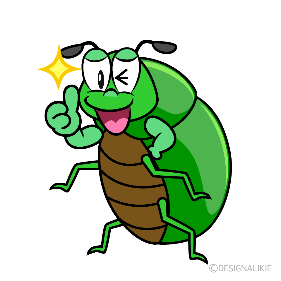 Thumbs up Beetle Cartoon Character Image