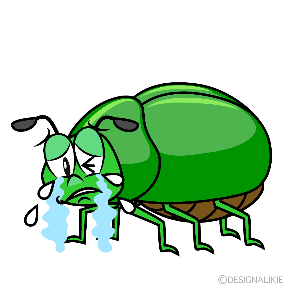 Crying Beetle Cartoon Character Image