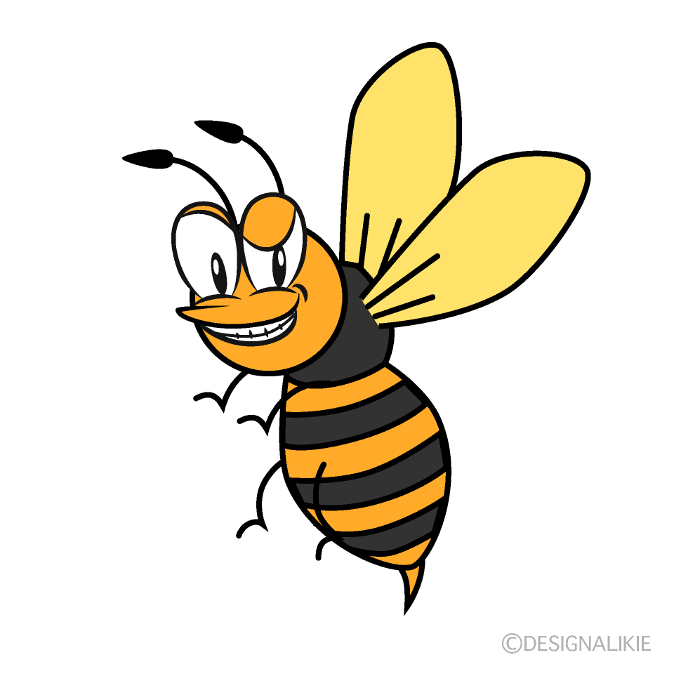 Grinning Hornet Cartoon Character Image