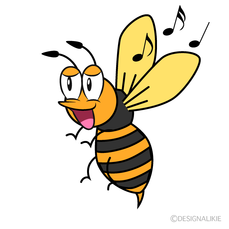 Singing Hornet Cartoon Character Image