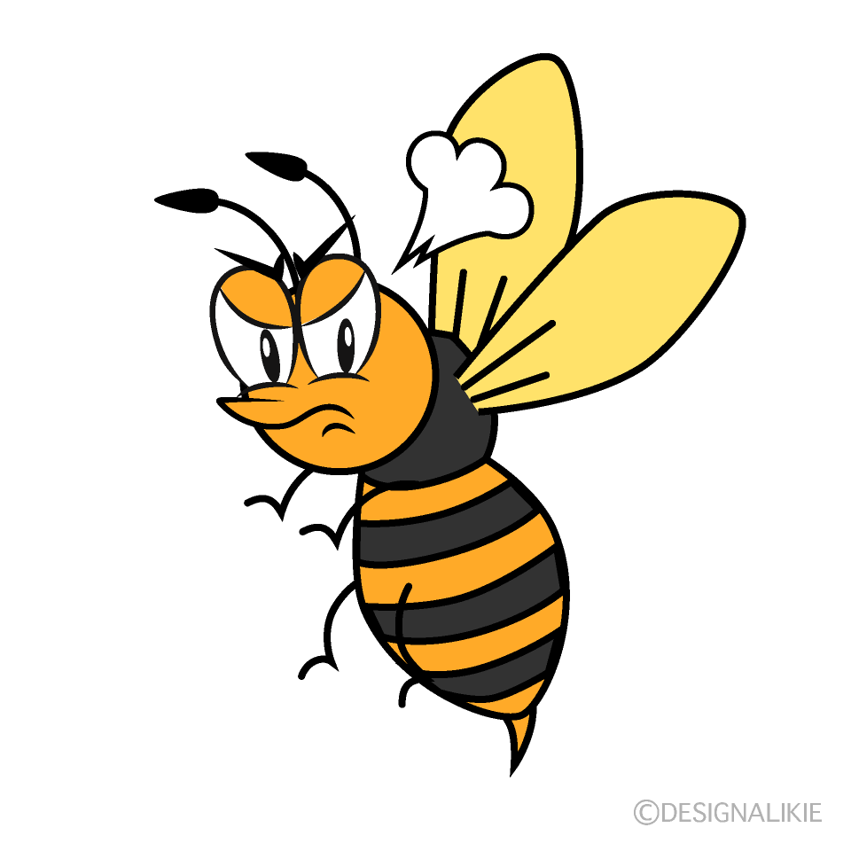 Angry Hornet Cartoon Character Image