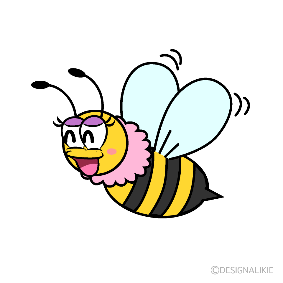 Smiling Girl Bee Cartoon Character Image