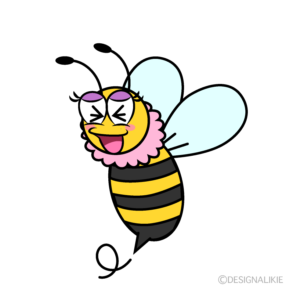 Laughing Girl Bee Cartoon Character Image