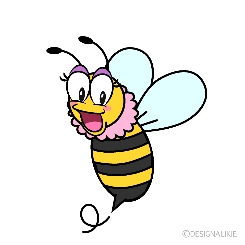 Surprising Girl Bee Cartoon Character Image