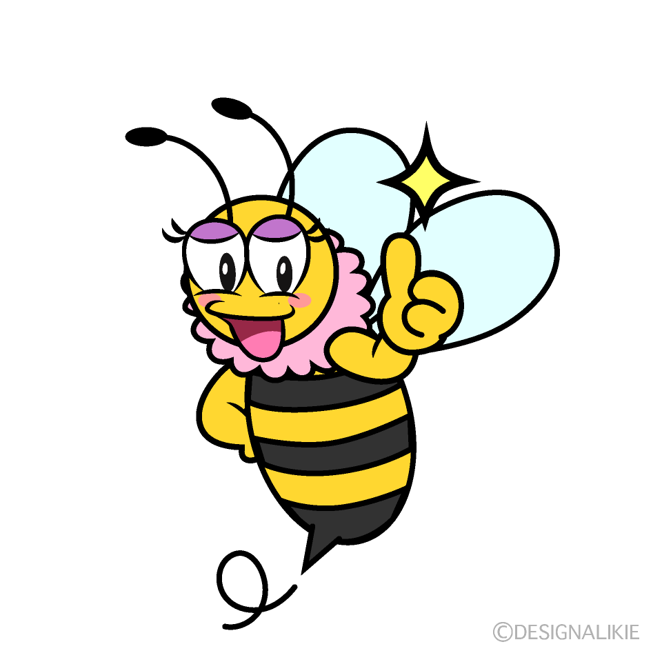 Thumbs up Girl Bee Cartoon Character Image