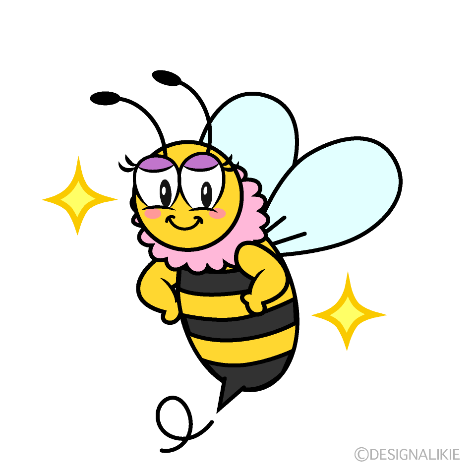 Glitter Girl Bee Cartoon Character Image