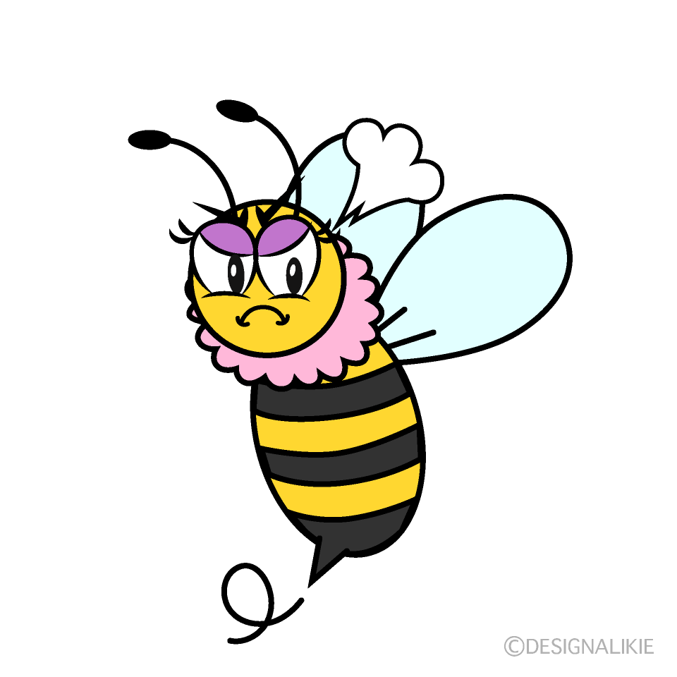 Angry Girl Bee Cartoon Character Image