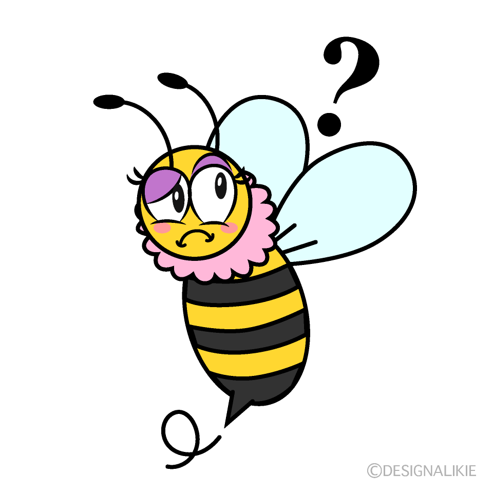 Thinking Girl Bee Cartoon Character Image