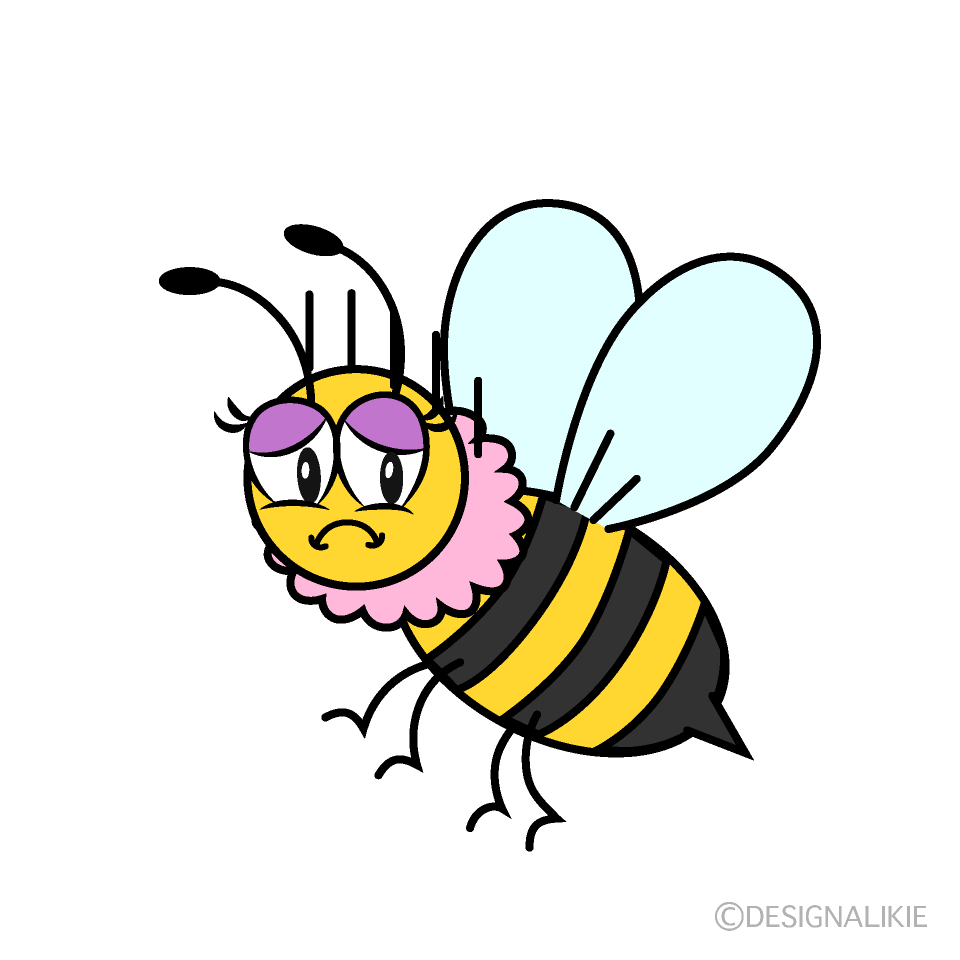 Depressed Girl Bee Cartoon Character Image