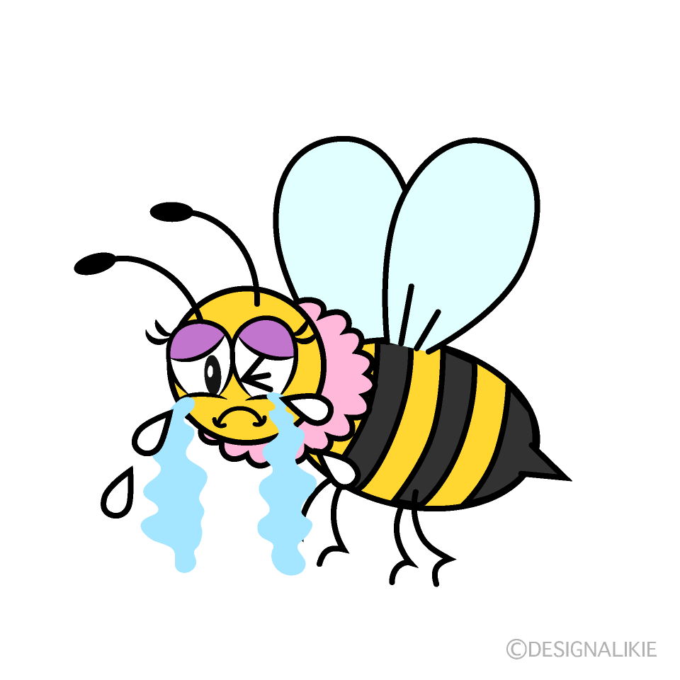 Crying Girl Bee Cartoon Character Image