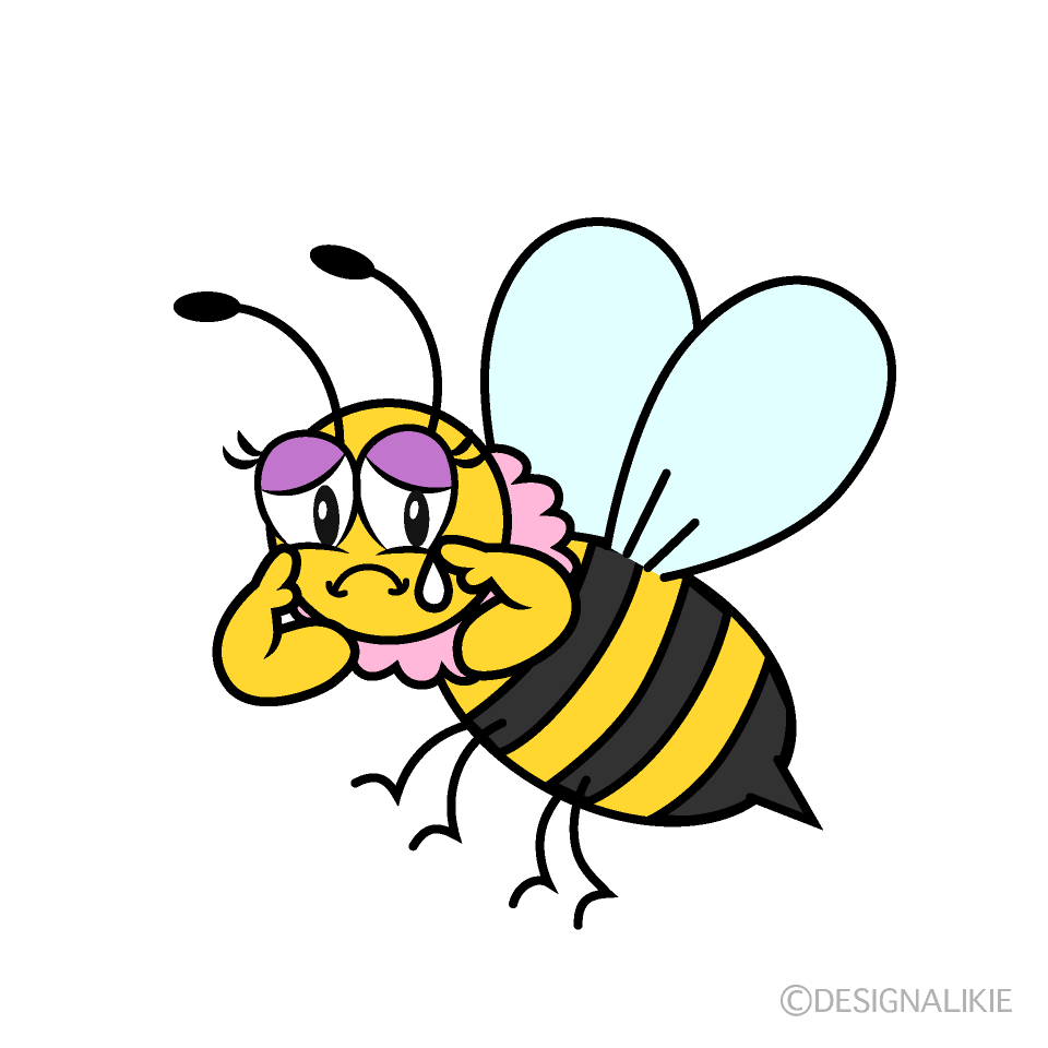 Sad Girl Bee Cartoon Character Image