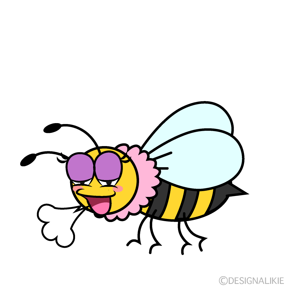 Relaxing Girl Bee Cartoon Character Image