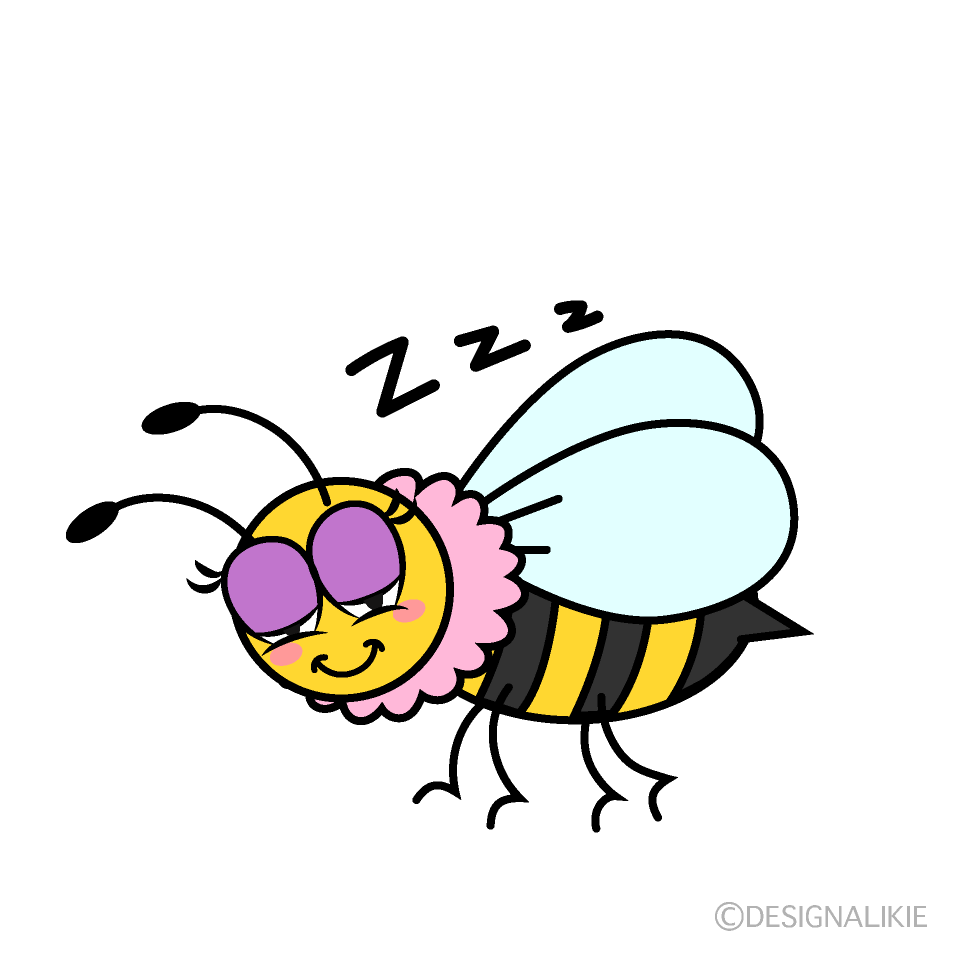 Sleeping Girl Bee Cartoon Character Image