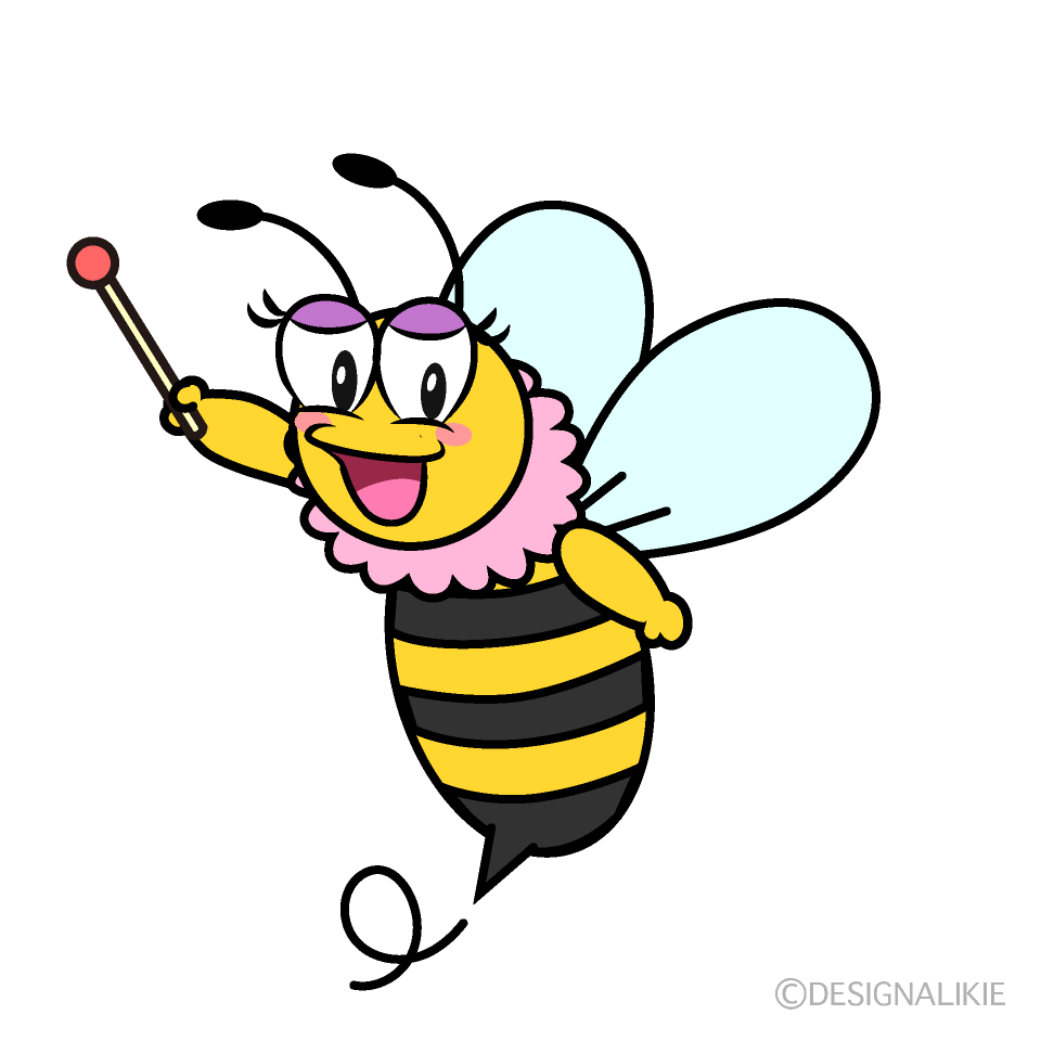 Speaking Girl Bee Cartoon Character Image