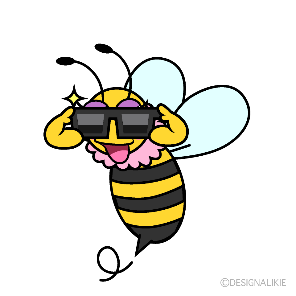 Cool Girl Bee Cartoon Character Image