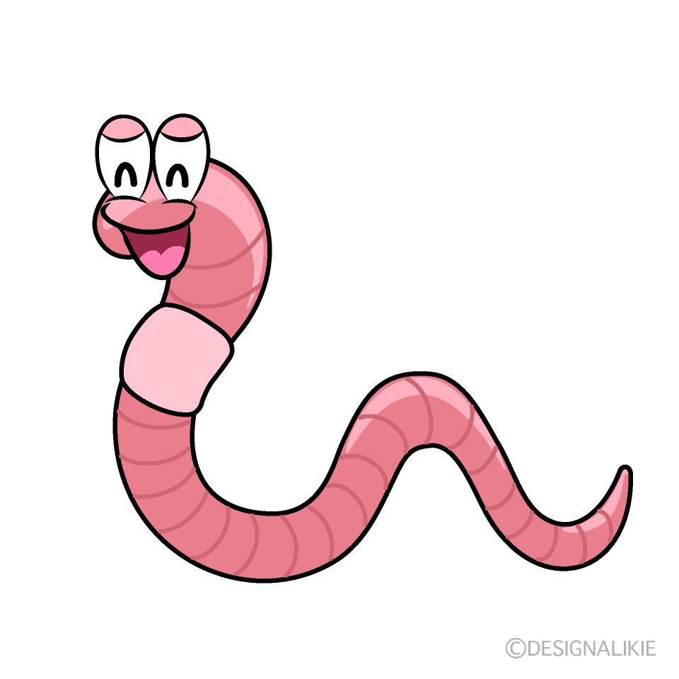 Smiling Worm Cartoon Character Image