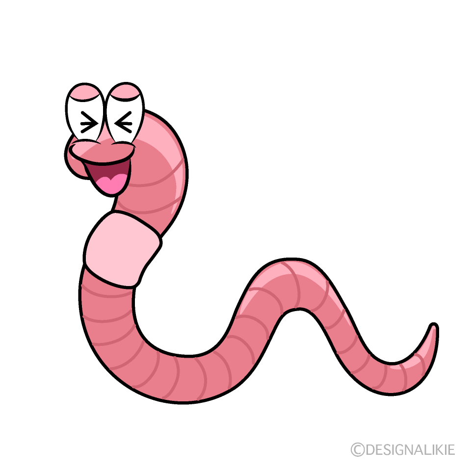 Laughing Worm Cartoon Character Image