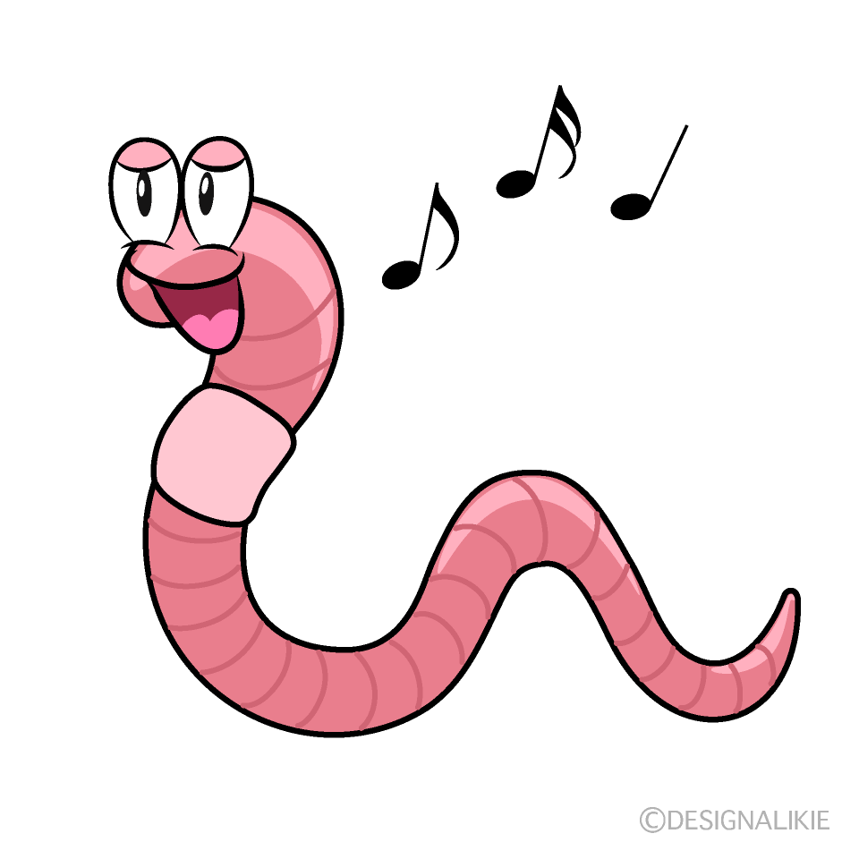 Singing Worm Cartoon Character Image