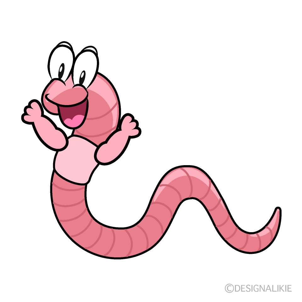 Surprising Worm Cartoon Character Image