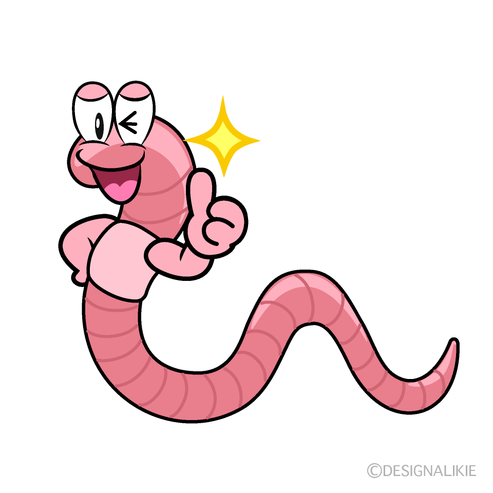 Thumbs up Worm Cartoon Character Image