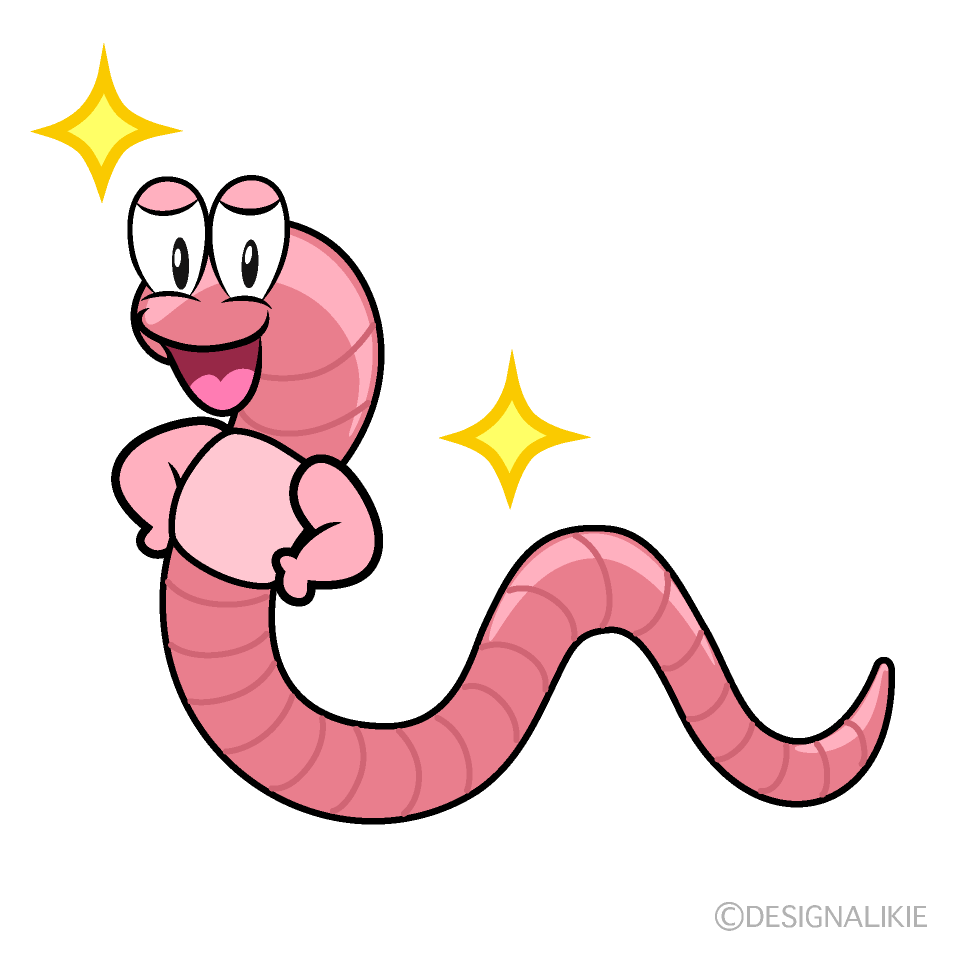 Glitter Worm Cartoon Character Image