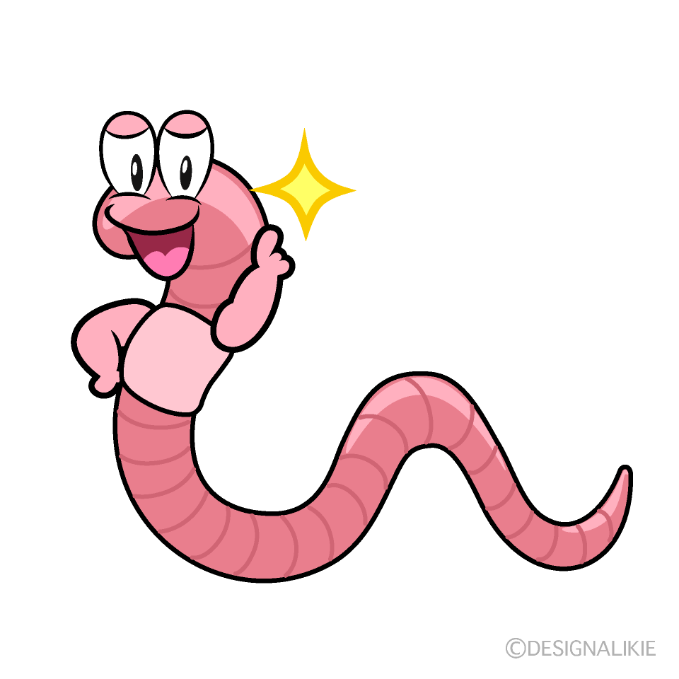 Posing Worm Cartoon Character Image