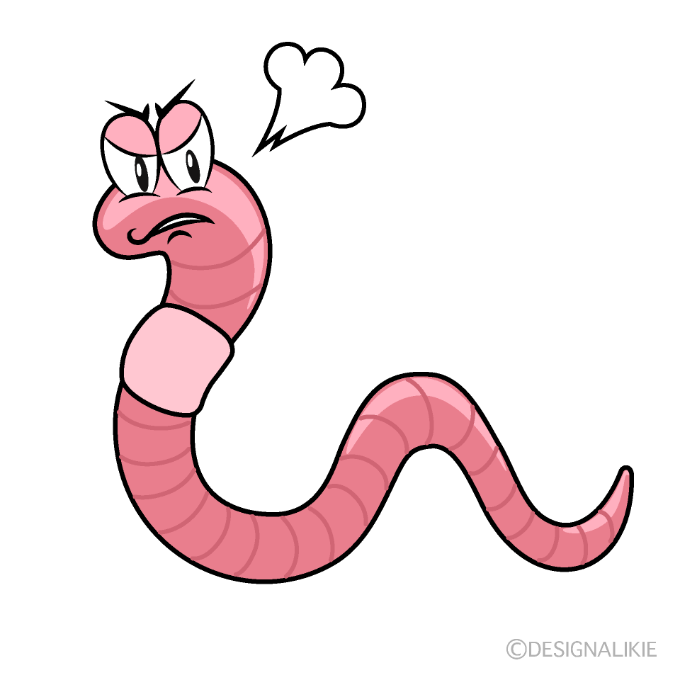 Angry Worm Cartoon Character Image