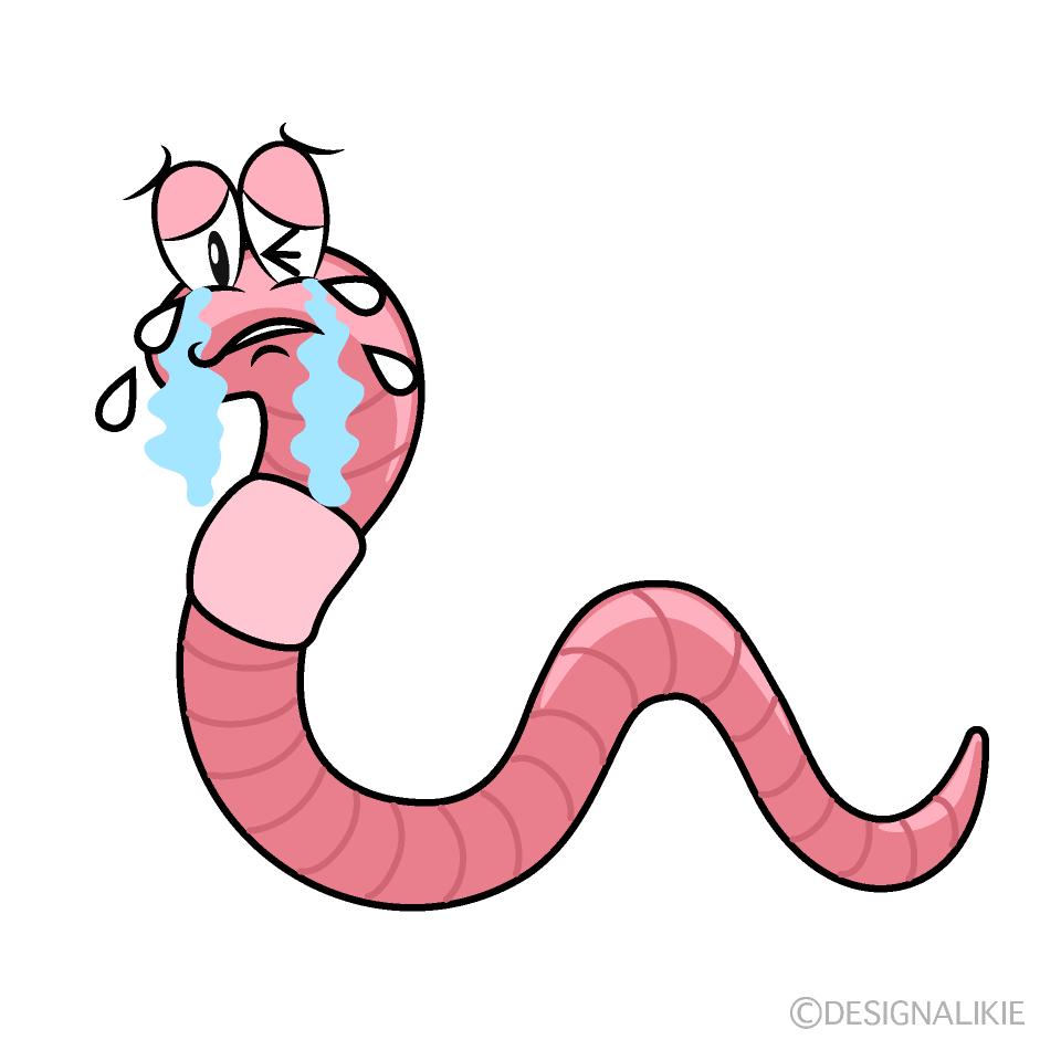 Crying Worm Cartoon Character Image