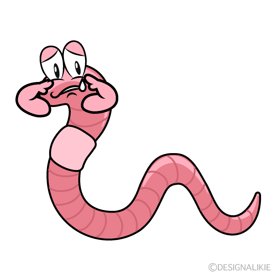 Sad Worm Cartoon Character Image