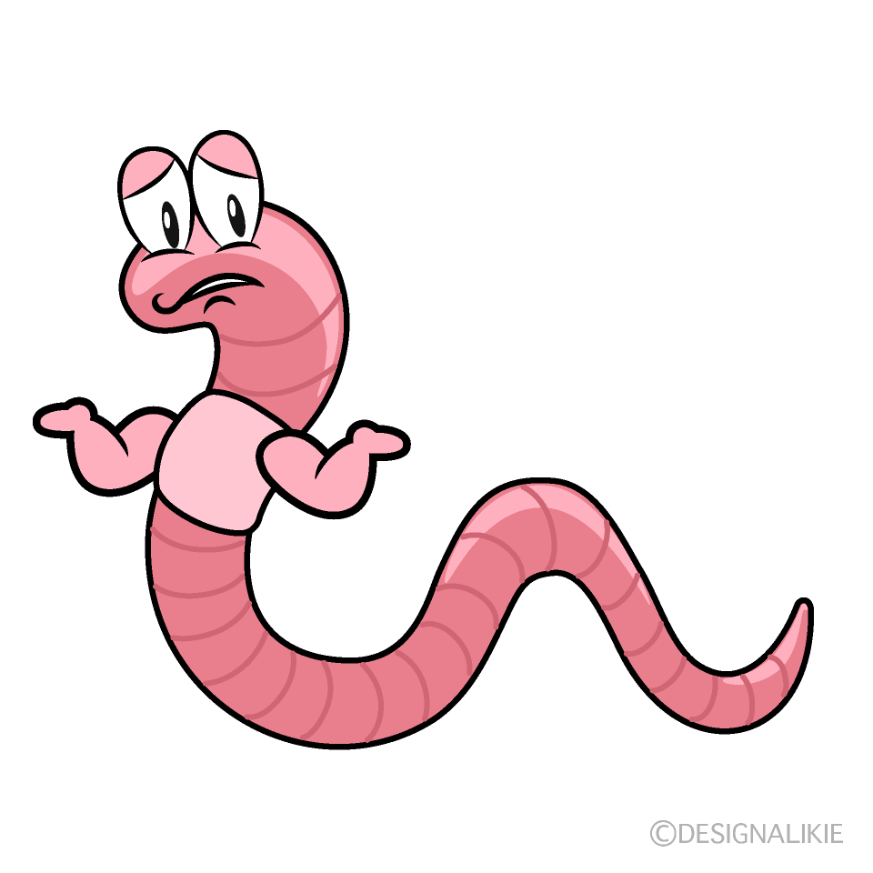 Troubled Worm Cartoon Character Image