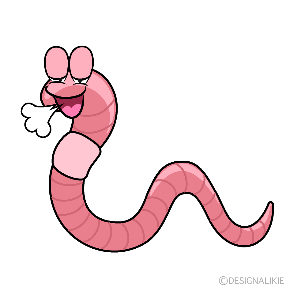 Relaxing Worm Cartoon Character Image