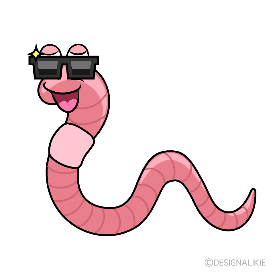 Cool Worm Cartoon Character Image