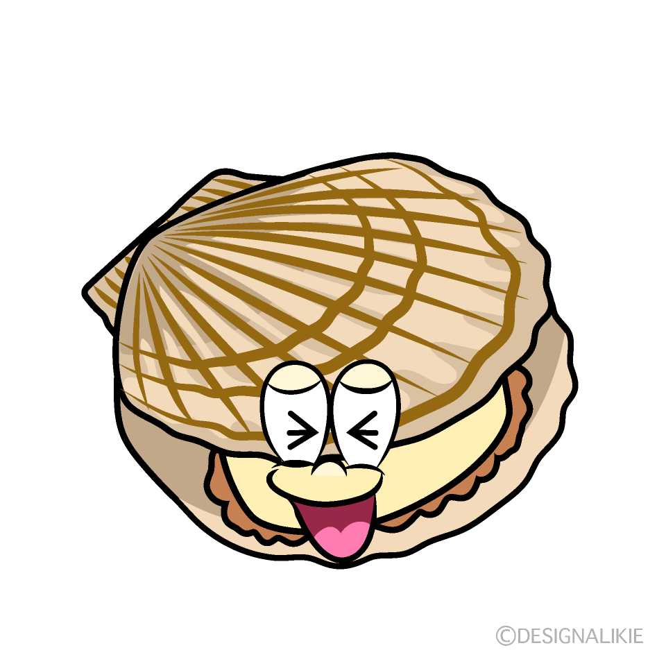 Laughing Scallop Cartoon Character Image