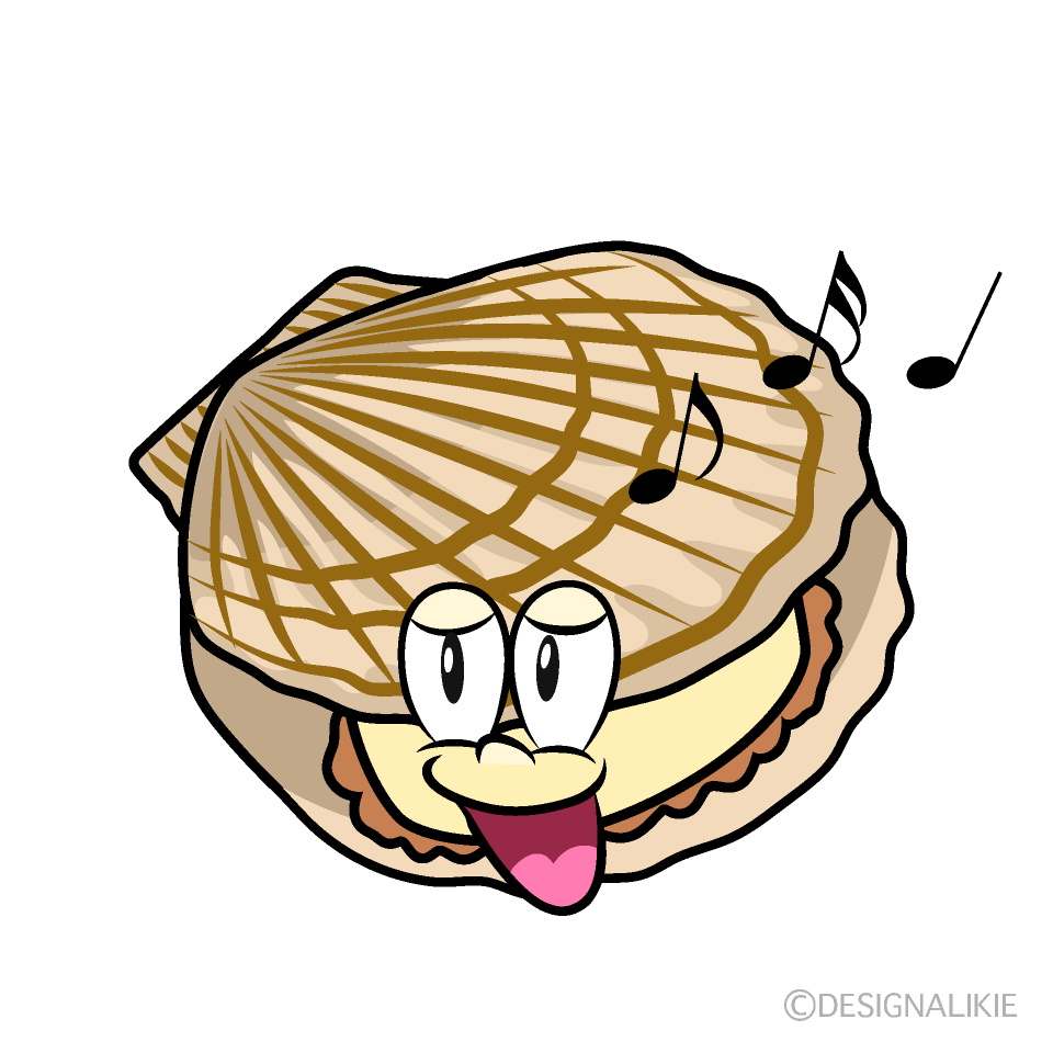 Singing Scallop Cartoon Character Image