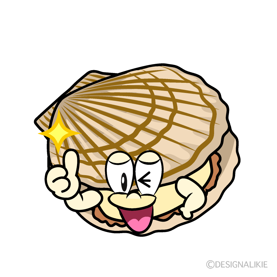 Thumbs up Scallop Cartoon Character Image