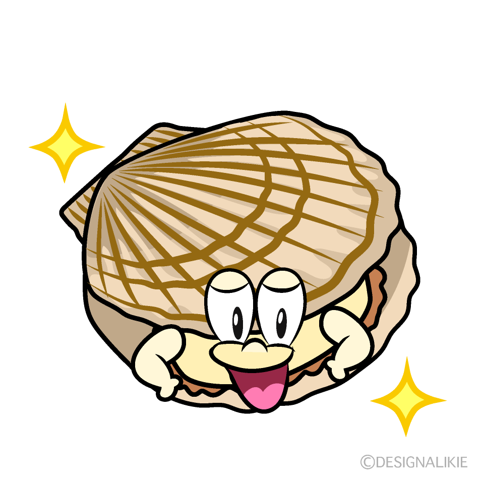 Glitter Scallop Cartoon Character Image