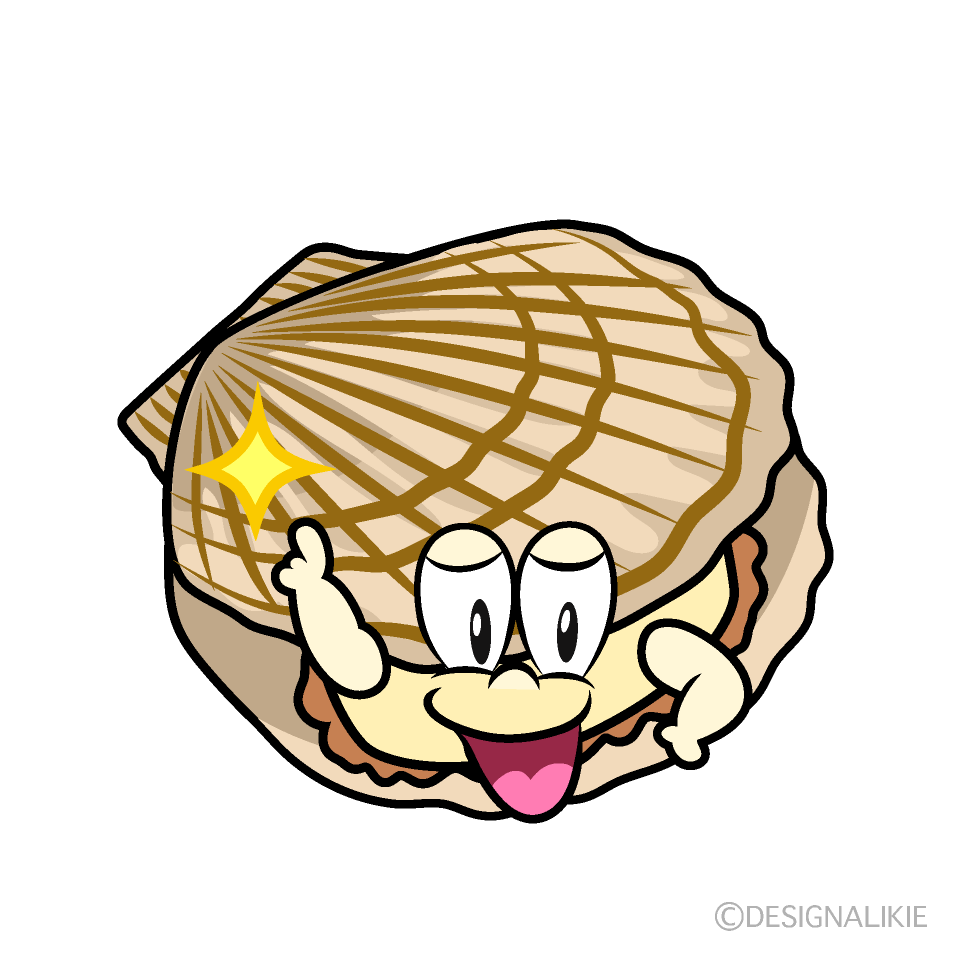 Posing Scallop Cartoon Character Image