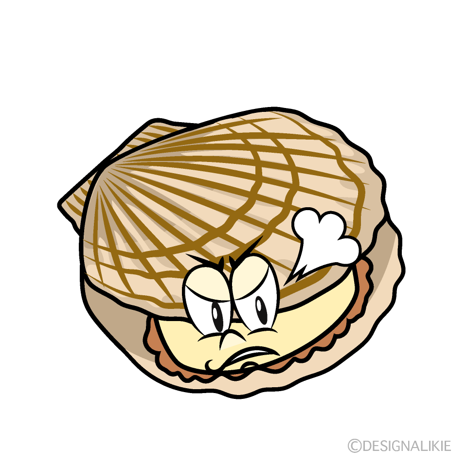 Angry Scallop Cartoon Character Image