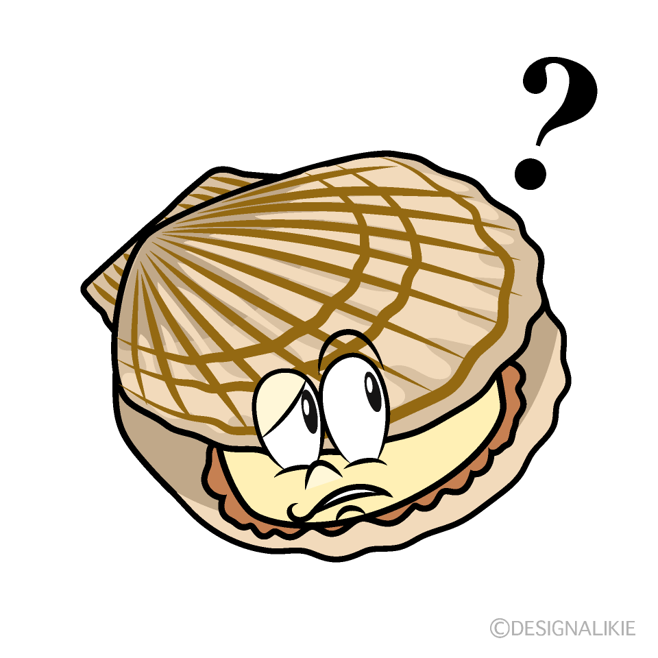 Thinking Scallop Cartoon Character Image