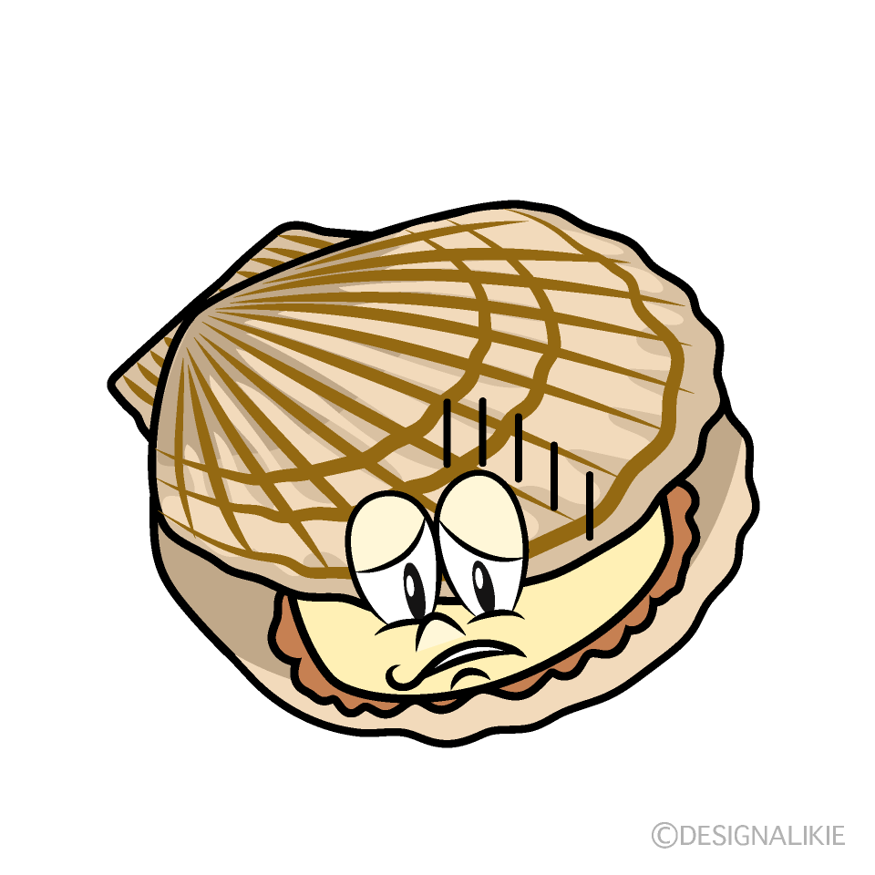 Depressed Scallop Cartoon Character Image